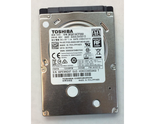 HDD Toshiba SATA3 500Gb MQ01ACF050 жесткий диск