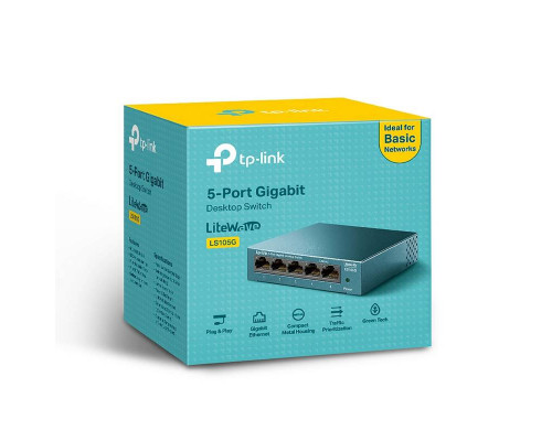TP-LINK LS105G 5-портовый 10/100/1000 Мбит/с настольный коммутатор 