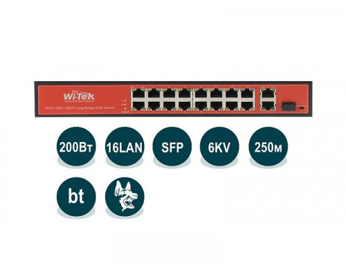 Wi-Tek WI-PS518G (v2) PoE-коммутатор